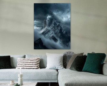 Alpen priemen door wolken van fernlichtsicht