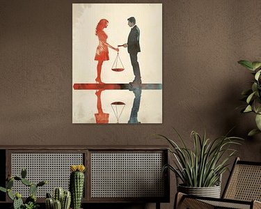 Voorbeeld van het werk in een kamer