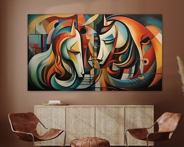 Abstract seahorses panorama by TheXclusive Art