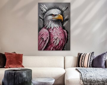 Abstract Pink and Silver Eagle Painting by Art & Soul Creations