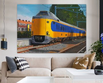 Koploper trein NS schilderij door Toon Nagtegaal van Toon Nagtegaal