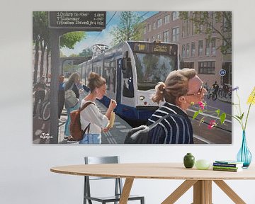 Tramhalte schilderij door Toon Nagtegaal van Toon Nagtegaal