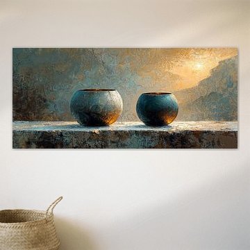 Stilleven Aardetinten | Rustic Orb Harmony van Kunst Kriebels