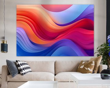 Levendige abstracte golven in abstracte stijl met kleurverloop van Animaflora PicsStock