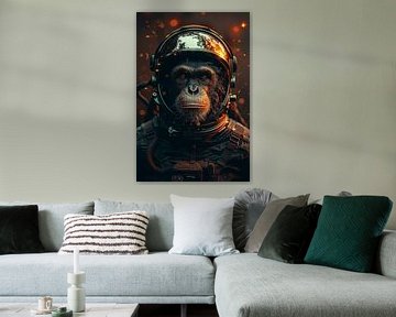 Futuristic monkey astronaut with hyper-realistic design by Felix Brönnimann