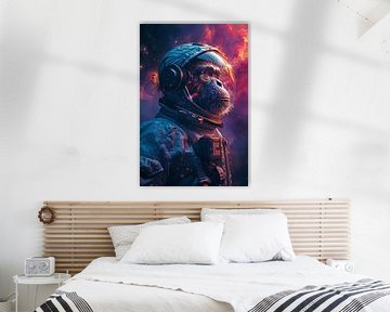 Hyperrealistisch beeld van een aap in een astronautenpak van Felix Brönnimann