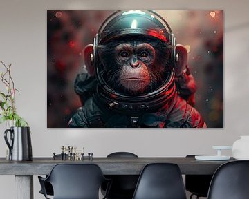 Astronautaap in hyperrealistisch helmportret van Poster Art Shop
