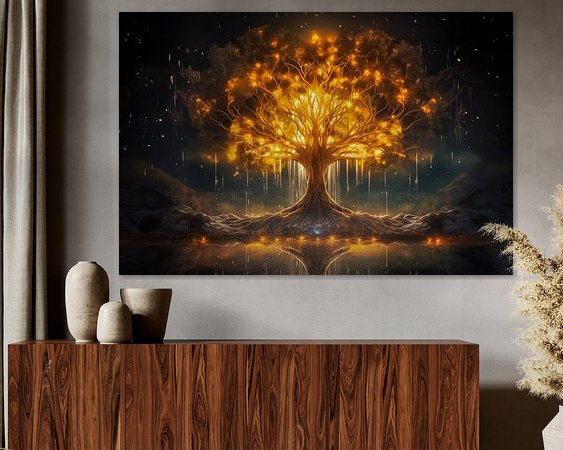 Voorbeeld van het werk in een kamer