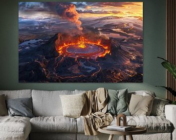 Vulkanische texturen in luchtfoto's van fernlichtsicht