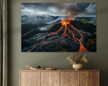 Fascinerende vulkaanlandschappen van IJsland van fernlichtsicht
