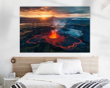 Panorama: de vulkanische diversiteit van IJsland van fernlichtsicht