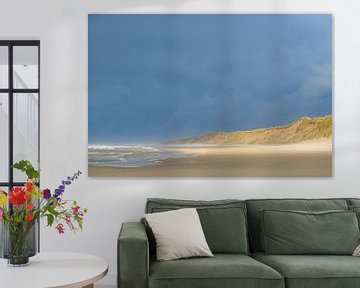 Vagues sur la plage de l'île de Texel dans la région de la mer des Wadden sur Sjoerd van der Wal Photographie