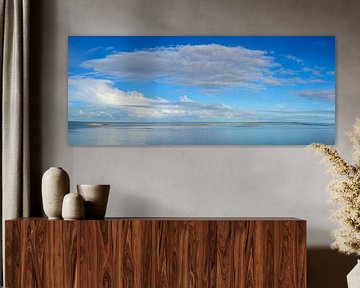 Vue sur l'île des Wadden Vlieland depuis la pointe nord de Texel sur Sjoerd van der Wal Photographie