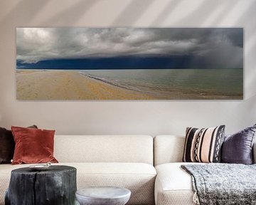 Texel stormy sunrise at the beach panorama by Sjoerd van der Wal Photography