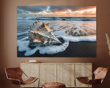 Des heures magiques de coquillages sur la plage