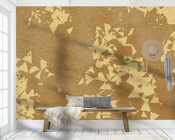 Modern abstract art. Pastel color study no. 1. Gold.
