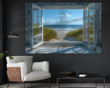 Ausblick Durch Ein Offenes Fenster Auf Den Strand von Felix Brönnimann