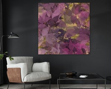 Springtime color study no. 9. Purple leaves on gold. by Dina Dankers