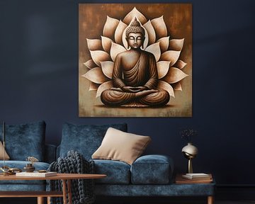 Buddha met Lotus bloem van Art Studio RNLD
