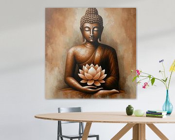 Bouddha avec fleur de Lotus sur Art Studio RNLD