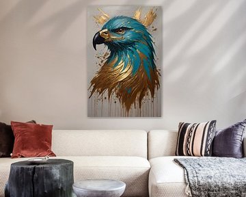 The Majestic Golden Eagle on Canvas by De Muurdecoratie
