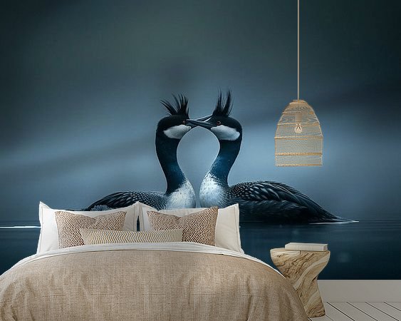 Voorbeeld van het werk in een kamer