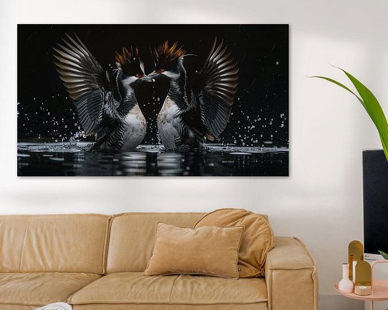 Voorbeeld van het werk in een kamer