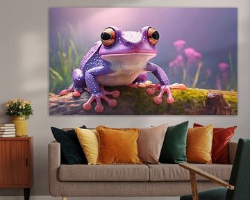 Purple frog in nature by Mustafa Kurnaz