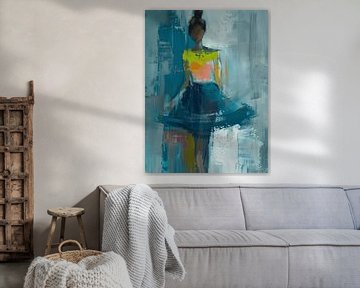 Abstract portrait in mainly blue by Studio Allee