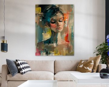 Colourful modern and abstract portrait by Carla Van Iersel