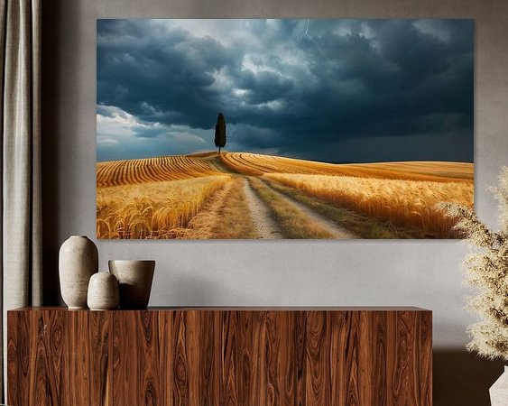 Voorbeeld van het werk in een kamer