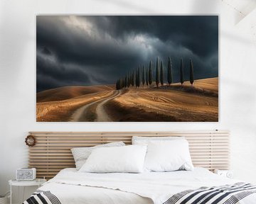 Toscane in de schaduw van de wolken van fernlichtsicht