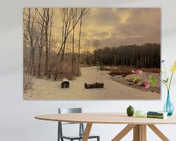 Voorbeeld van het werk in een kamer