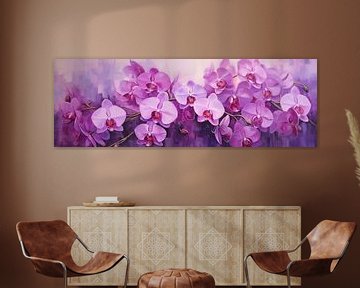 Lila Orchideenblüten mit Ölfarben bemalt, Kunst Design von Animaflora PicsStock