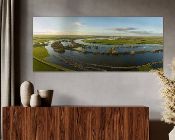 Overstroming van de IJssel van bovenaf gezien van Sjoerd van der Wal Fotografie