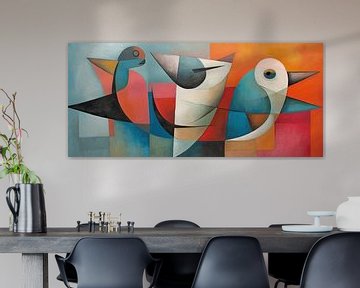 Schilderij Kleurrijke vogels van ARTEO Schilderijen