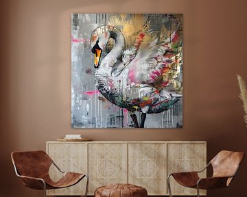 Painting Colourful Swan by Art Whims