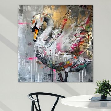 Painting Colourful Swan