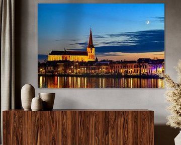 Kampen Bovenkerk und die Skyline der Altstadt bei Sonnenuntergang von Sjoerd van der Wal Fotografie