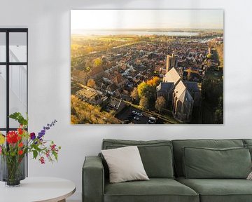 Elburg oude ommuurde stad gezien van bovenaf tijdens de herfst van Sjoerd van der Wal Fotografie