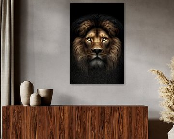 Portrait lion head by Ellen Van Loon