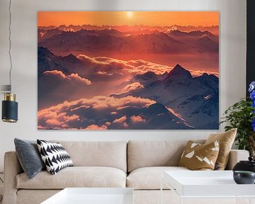 Sea of clouds over peaks