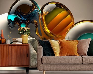 Voorbeeld van het werk in een kamer