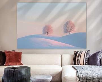 Beauté glacée : deux arbres