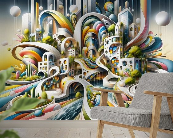 Voorbeeld van het werk in een kamer