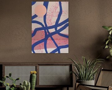 Abstract minimalistisch landschap in pastelkleuren nr. 1 van Dina Dankers