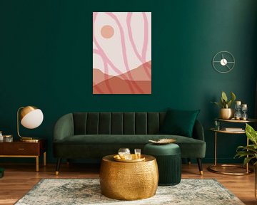 Abstrakte minimalistische Landschaft in Pastellfarben Nr. 3 von Dina Dankers