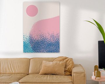 Abstrakte minimalistische Landschaft in Pastellfarben Nr. 6 von Dina Dankers