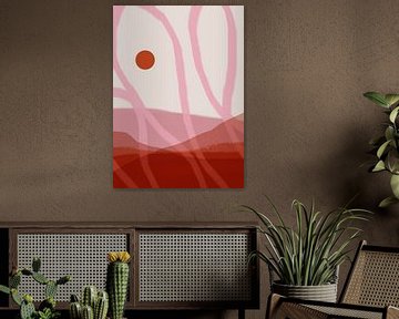 Abstract minimalistisch landschap in pastelkleuren nr. 8 van Dina Dankers