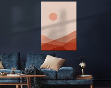 Abstrakte minimalistische Landschaft in Pastellfarben Nr. 9 von Dina Dankers
